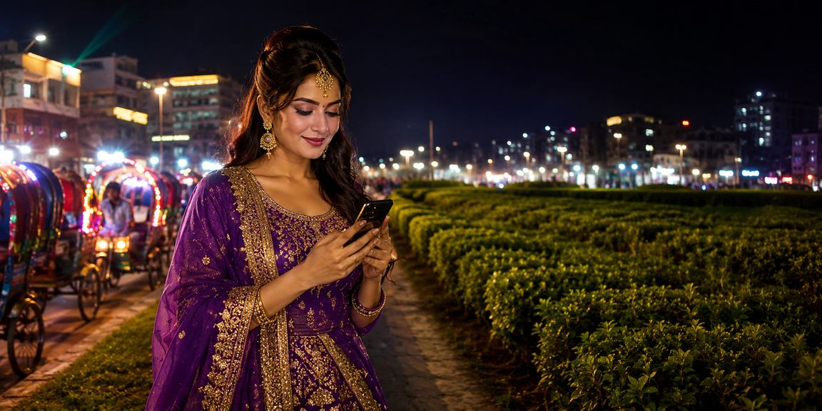 চা বাগানের পটভূমিতে ঢাকায় মোবাইলে বেটিং উপভোগ করছেন একজন ব্যবহারকারী